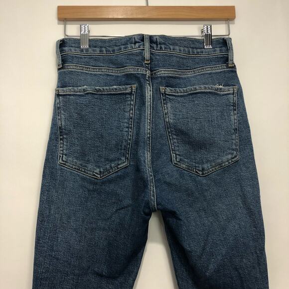 Agolde Womens Button Fly Distressed Nico Skinny Jeans Blue Size 27 - Picture 7 of 9